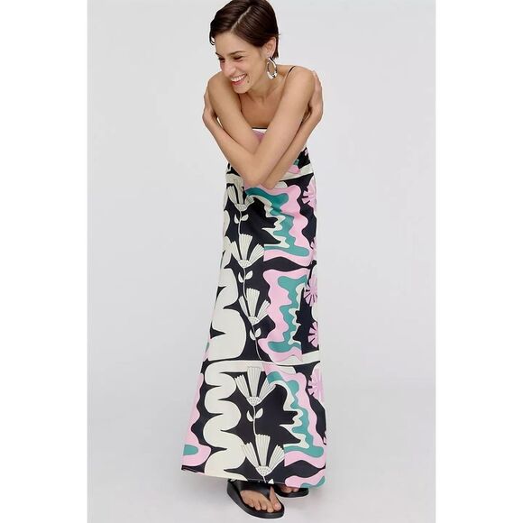 NWT Anthropologie x Oopscool Graphic Print Dress Size S Petite - Picture 3 of 11